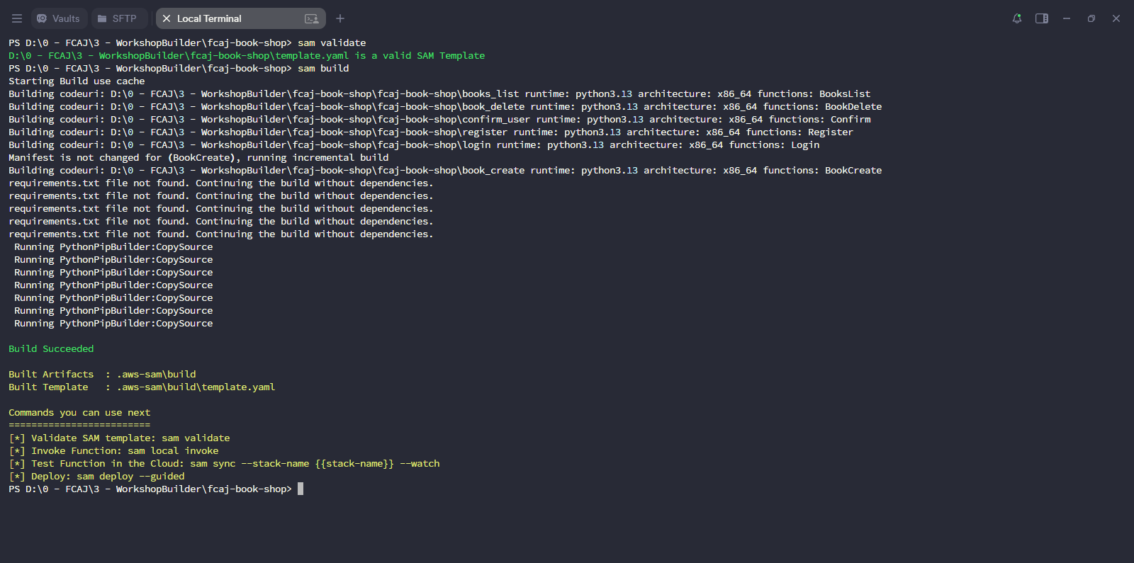 SAM validate and build