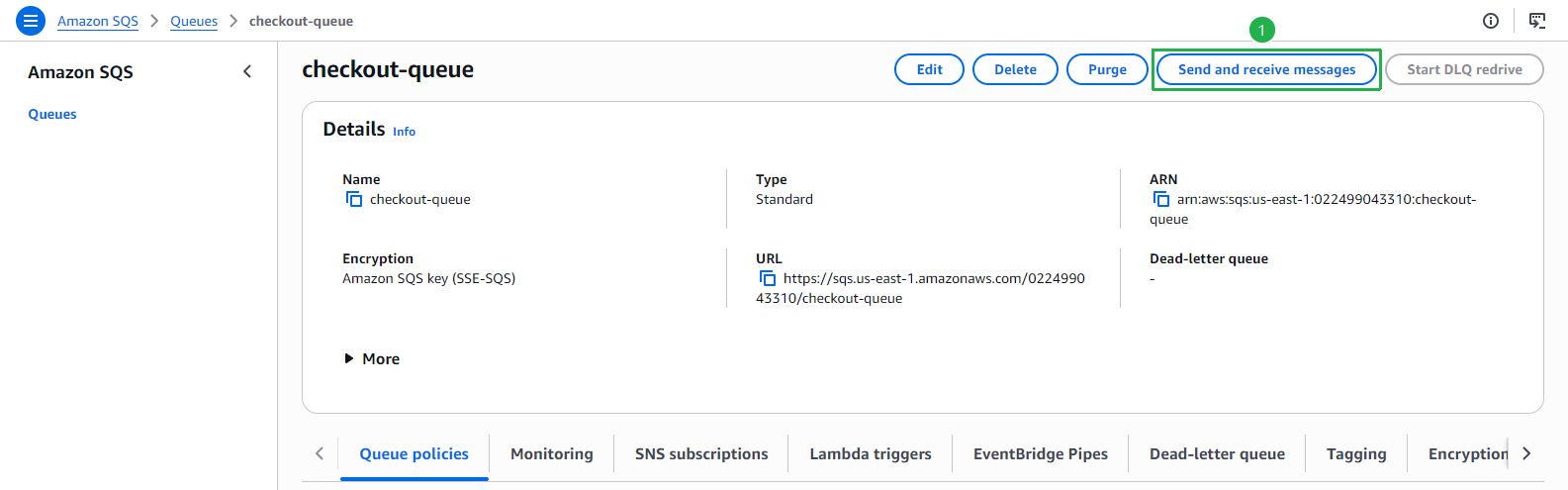 Click Send and receive messages
