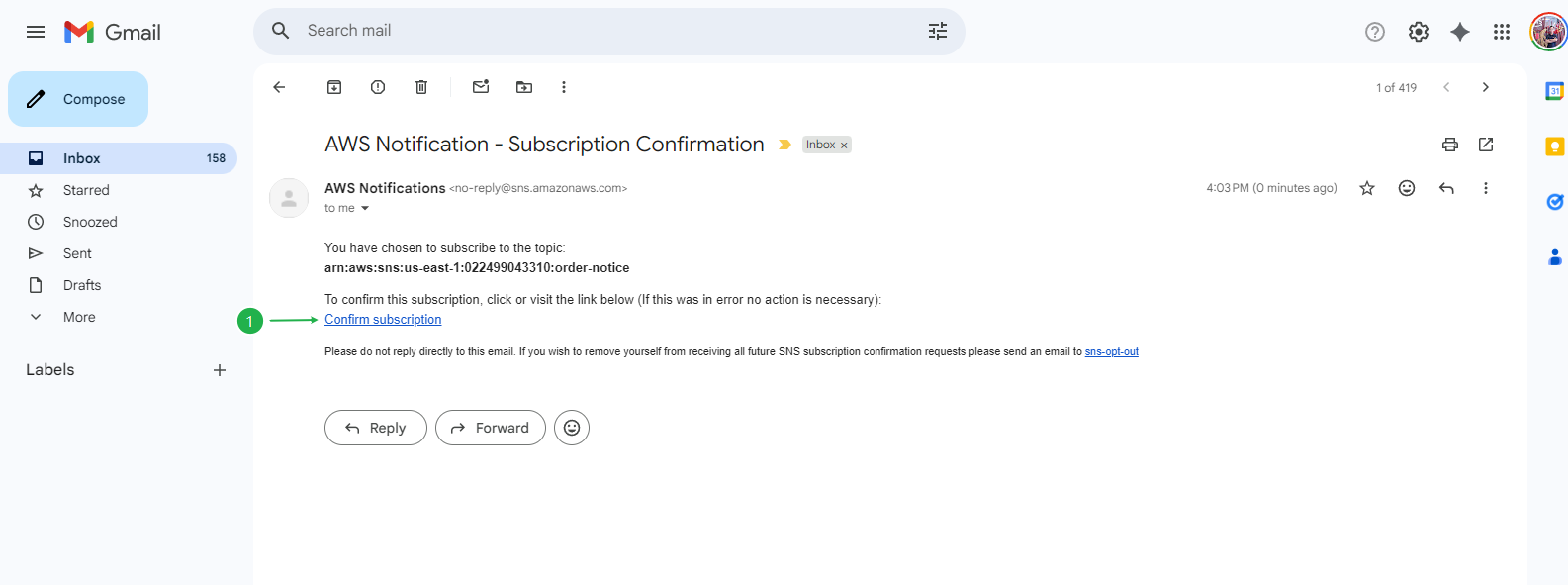 Email confirmation link