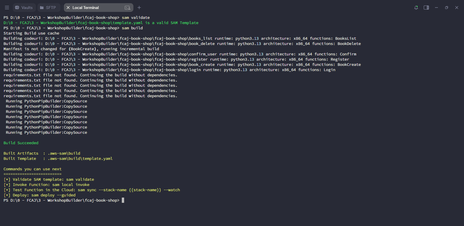 SAM validate and build