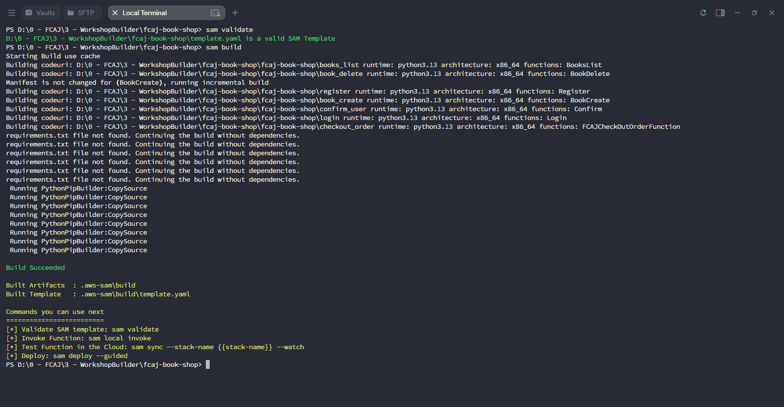 SAM validate and build