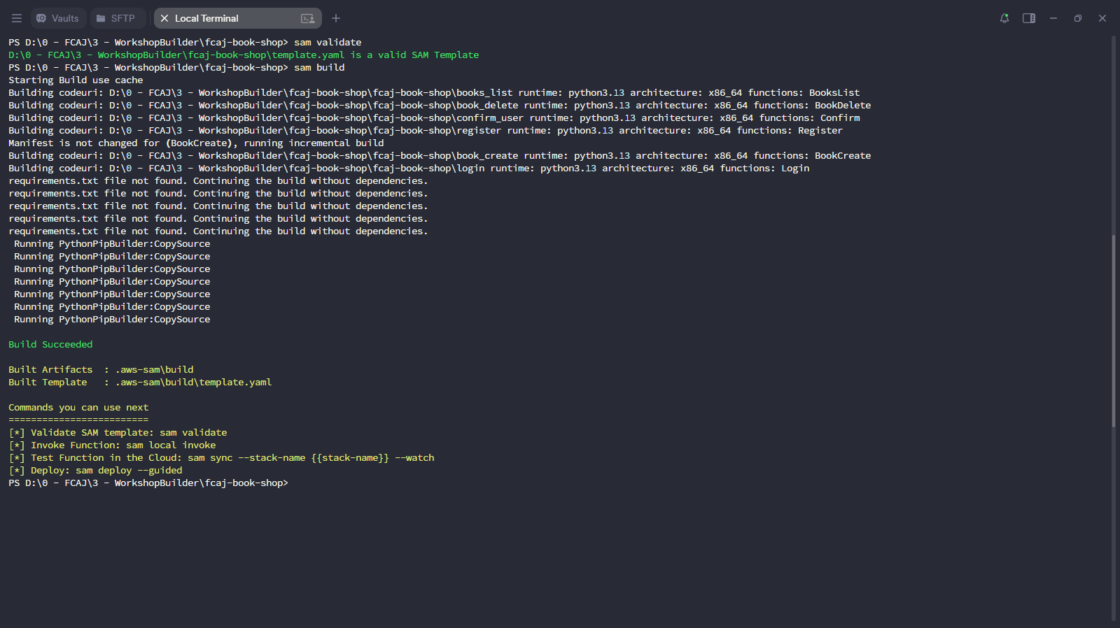 SAM validate and build