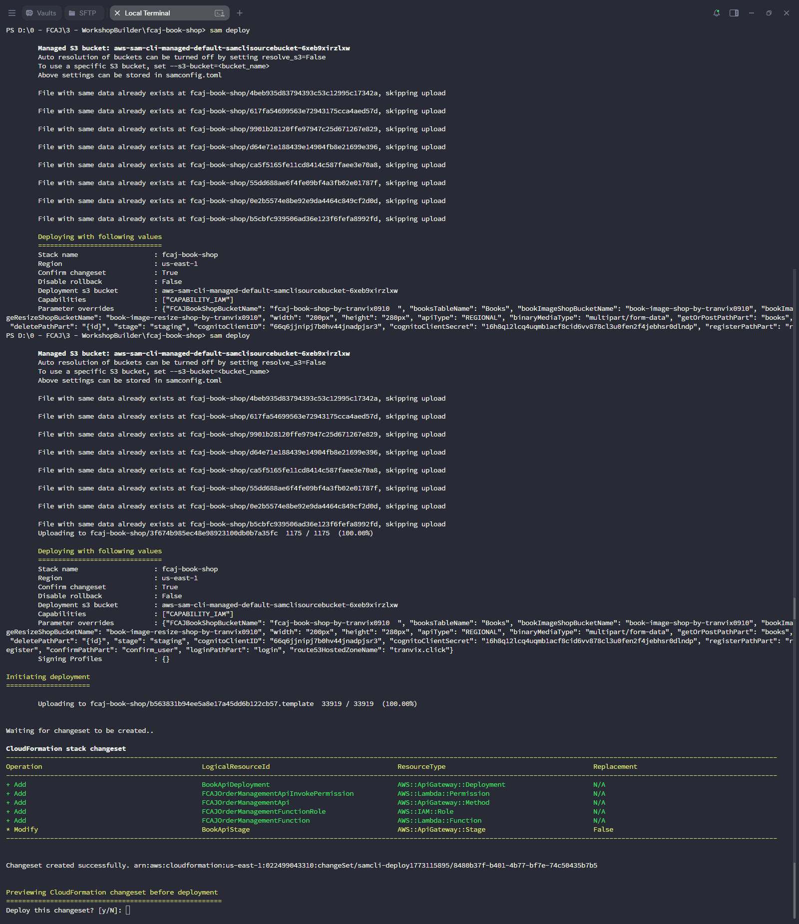 SAM deploy with FCAJOrderManagement
