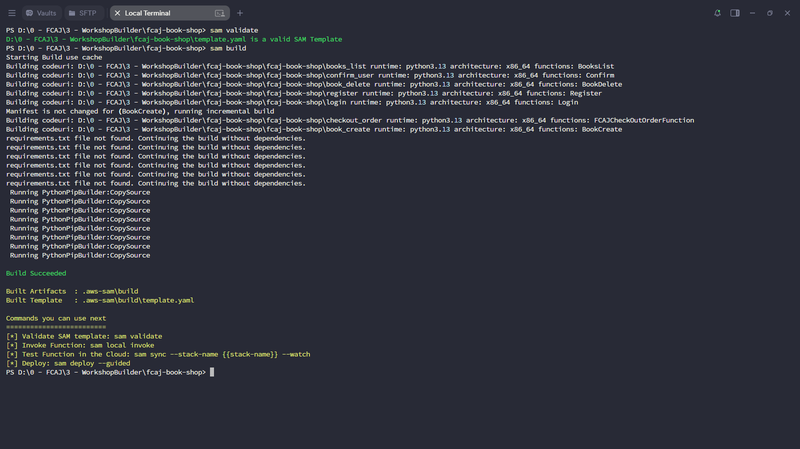 SAM validate and build