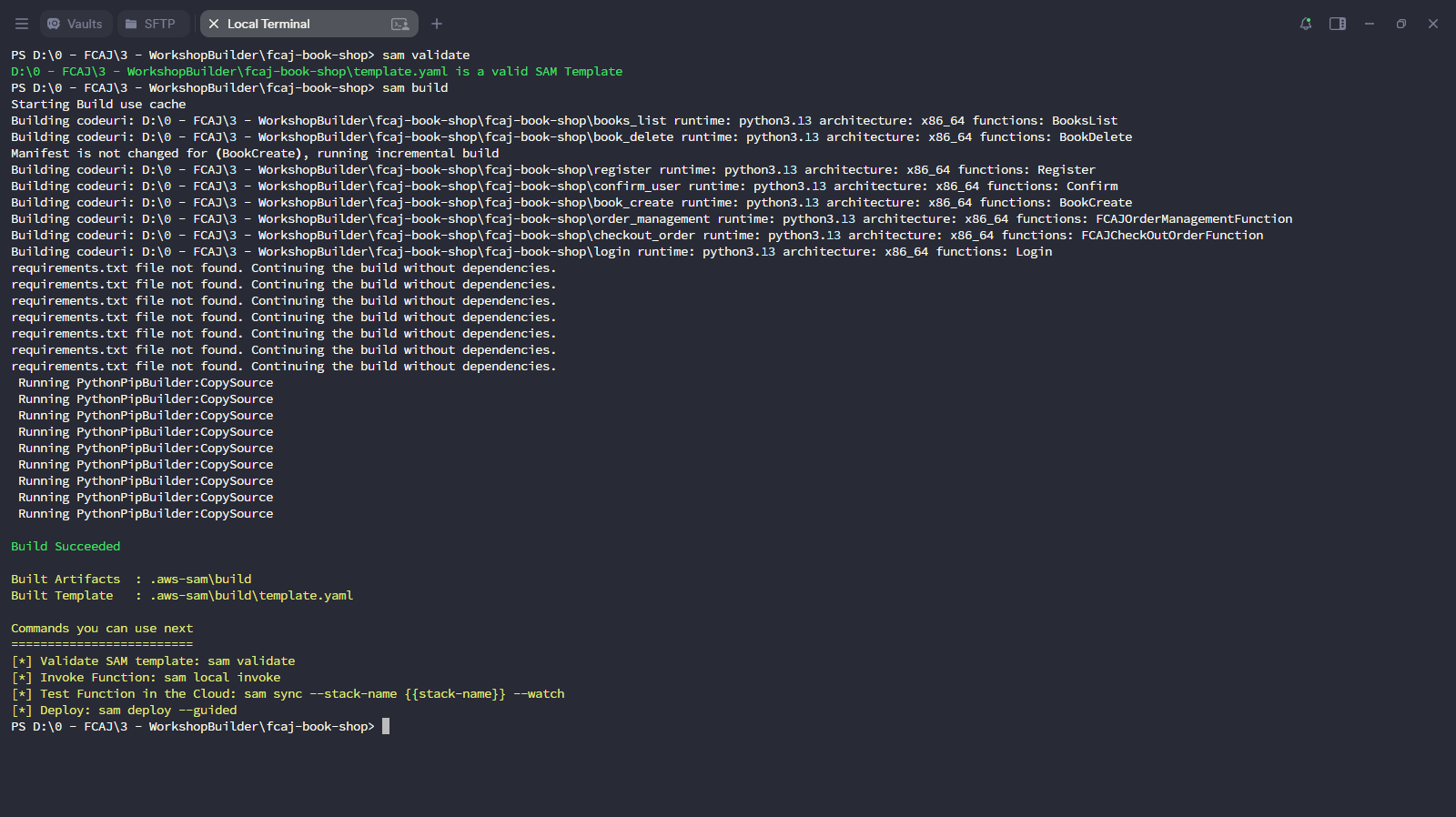 SAM validate and build