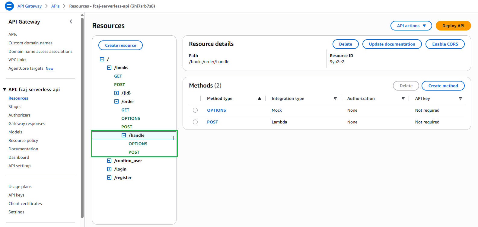 API Gateway Resources