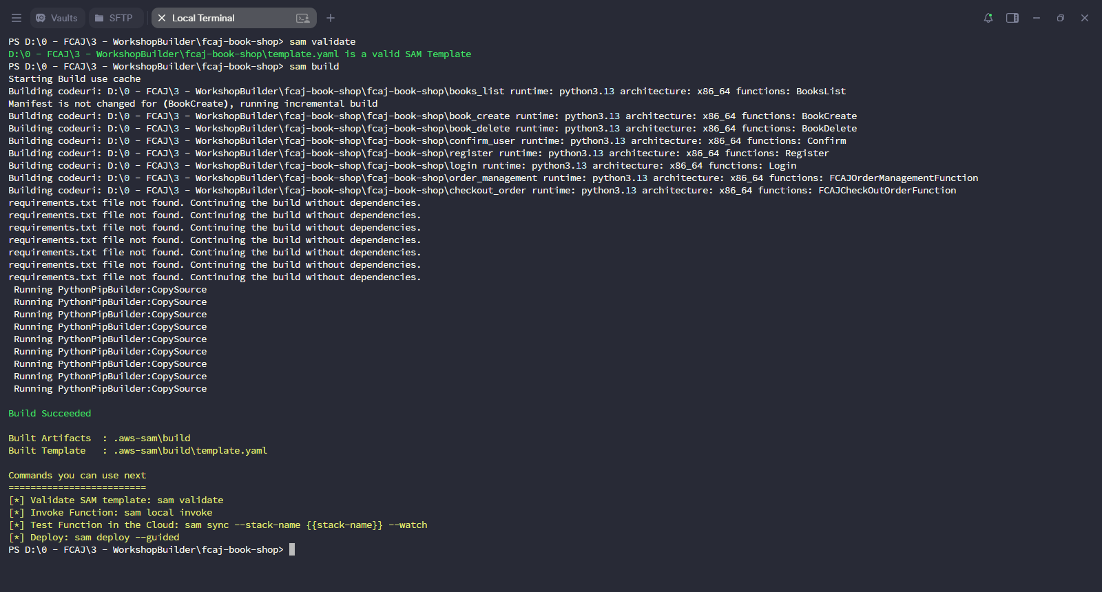 SAM validate and build