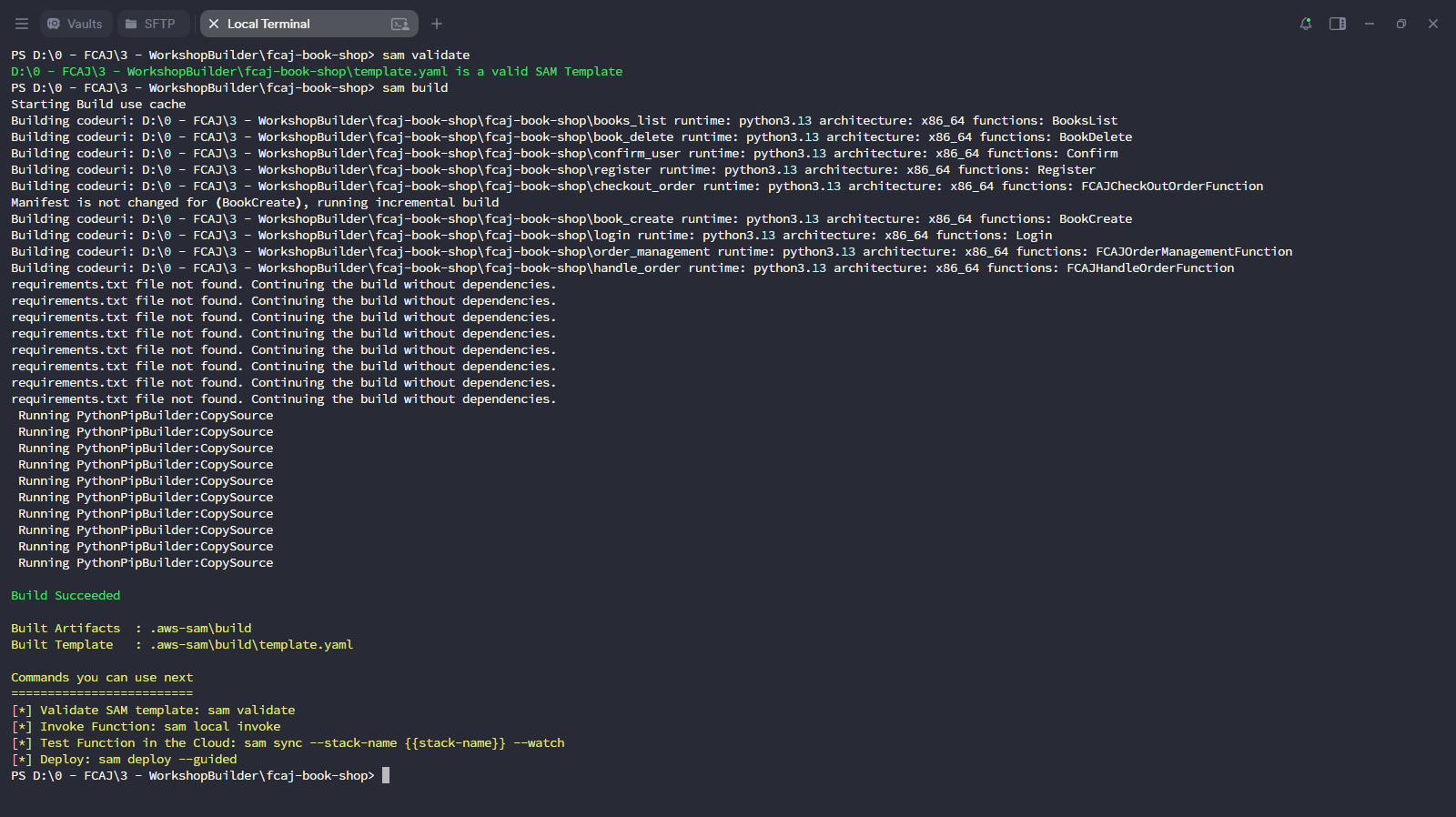 SAM validate and build