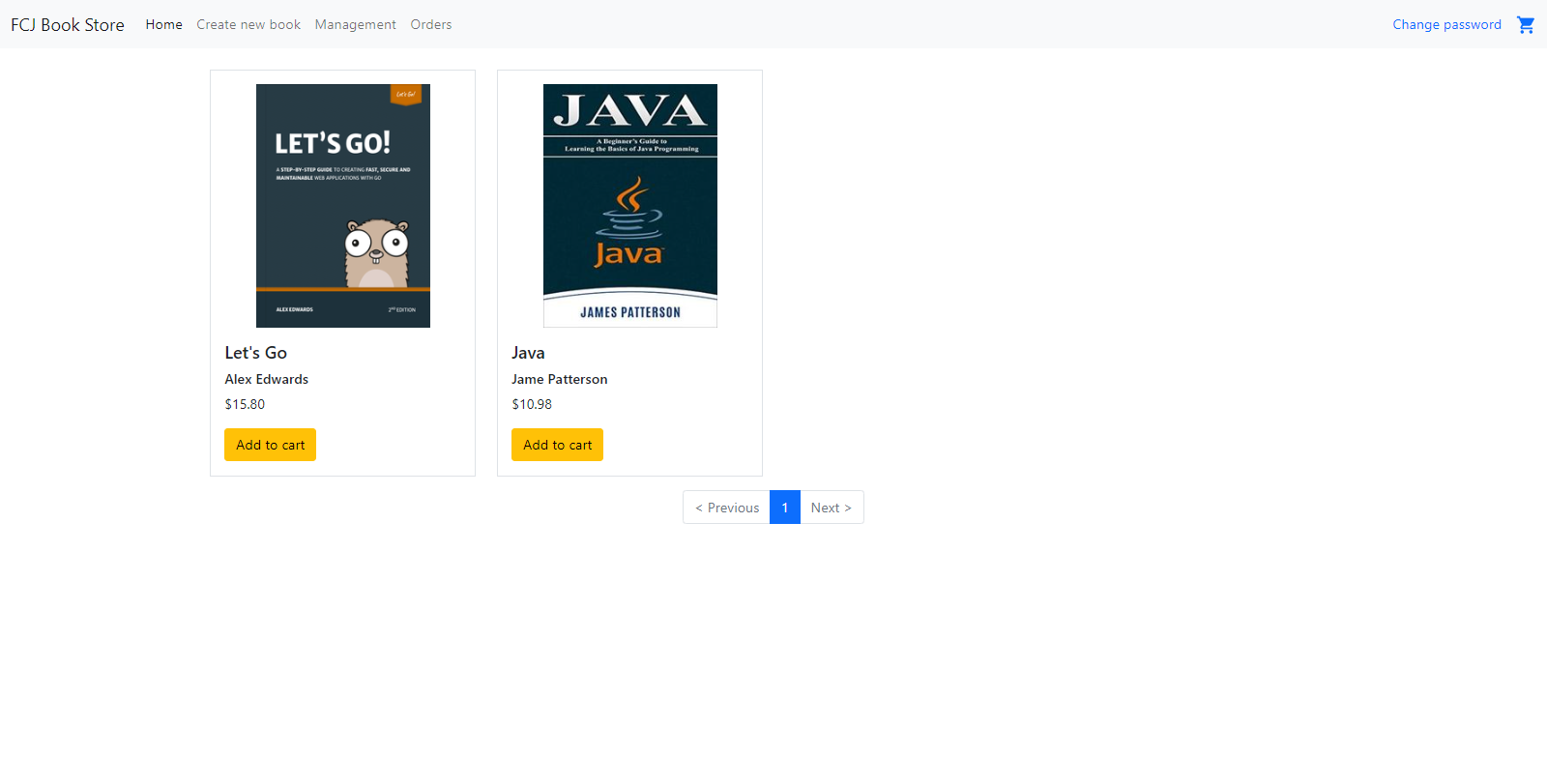 Homepage with both books
