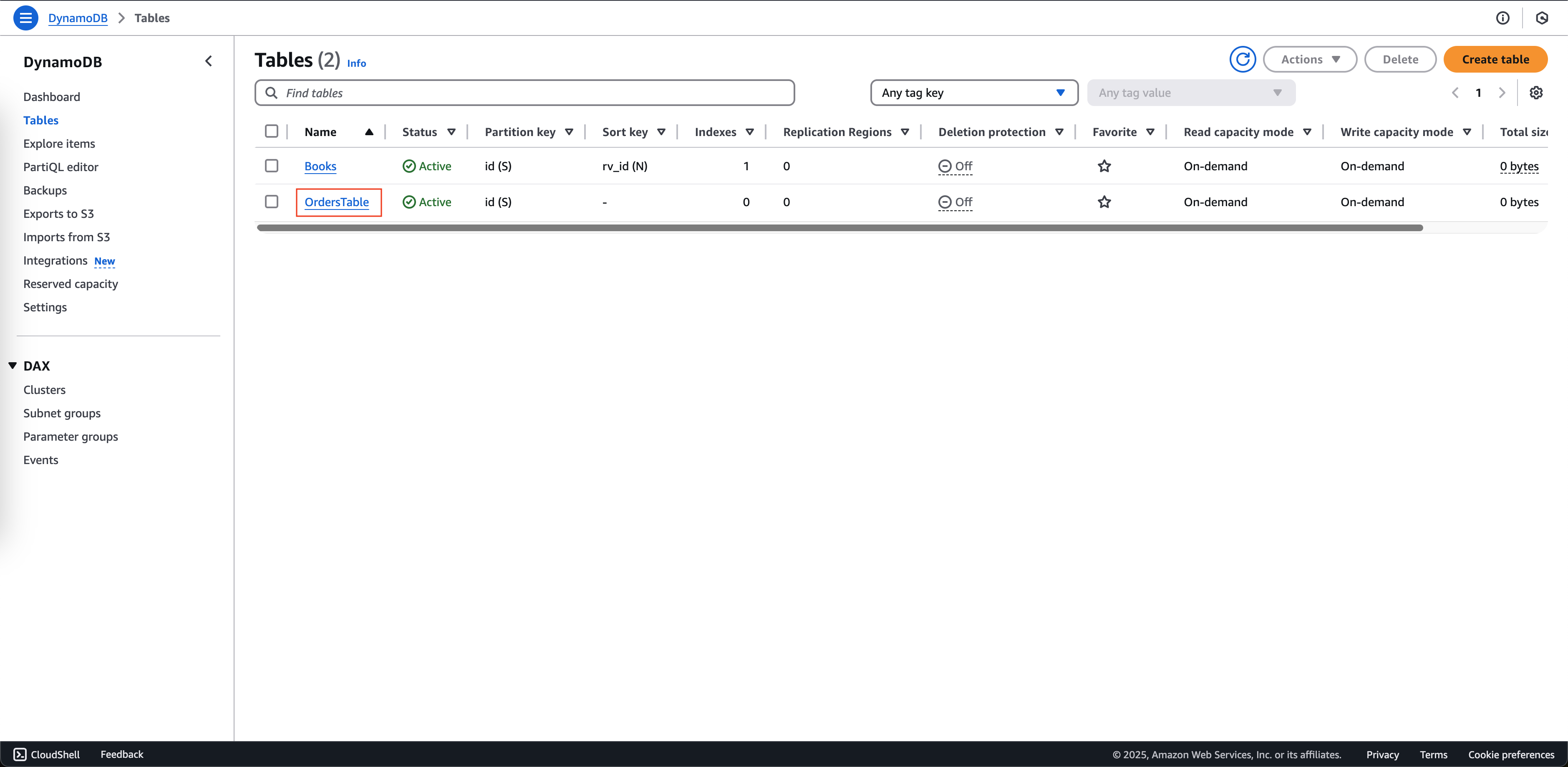 CreateOrderTable